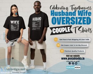 Unity in style husband wife couple t shirts at punjabi adda