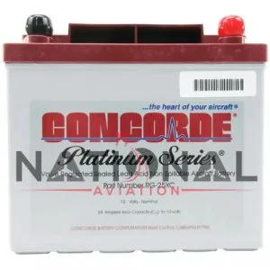 Concorde rg-25xc sealed lead acid aircraft battery