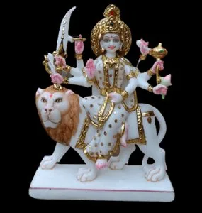 White marble shivling statue