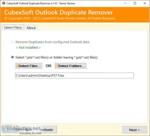 Cubexsoft outlook duplicate remover tool