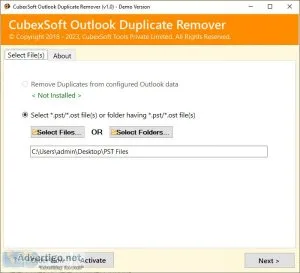 Cubexsoft outlook duplicate remover tool