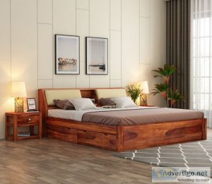Upgrade your bedroom with wooden street double beds