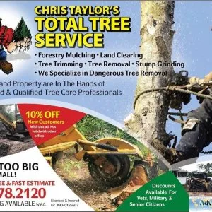 BUCKET TRUCK SERVICE TREE REMOVAL STUMP GRINDING LAND CLEARING