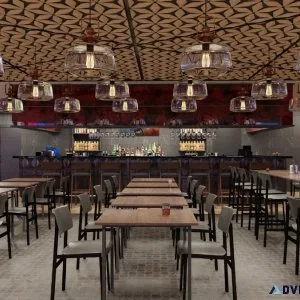 do 3d bar restaurant and commercial retail store interior deign