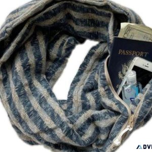 Infinity scarf with hidden pocket for all seasons