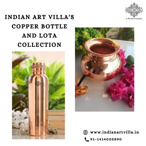 Indian art villa s copper bottle and lota collection