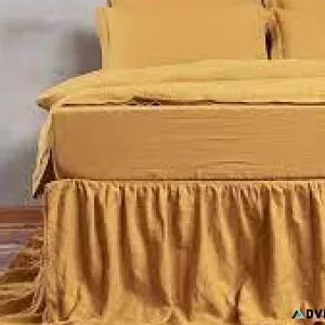 Browse Here To Purchase Gathered Ruffles Linen Coverlet