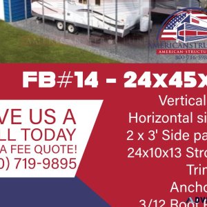 FB14 - 24x45x13 RV Cover with Storage