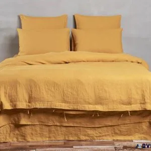 Buy 100% Pure Mustard Linen Duvet Cover