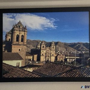 Framed Photo Plaza De Armas Peru 26x34 2 inch square black frame