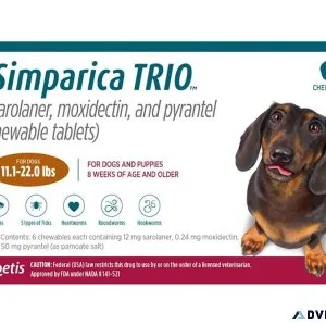 Buy Simparica TRIO for Dogs 11.1-22 lbs (Caramel) at Best Price