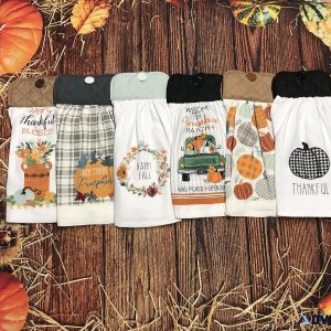 Fall Theme Gnome and Fall Kitchen Towels 6