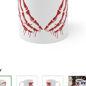 Red skeleton Halloween coffee mug