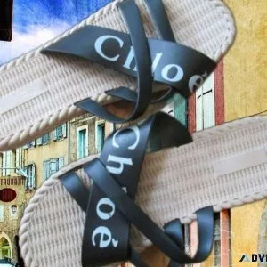Black and White Fashion Sandals Size 7.5 -8