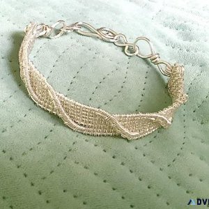 Silver Twist Design Wire Weave Bracelet