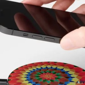 Red Flower Mandala Wireless Charger
