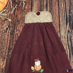 Burgundy Thankful Fall Embroidered Kitchen Towels