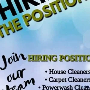 Need cleaners for contract