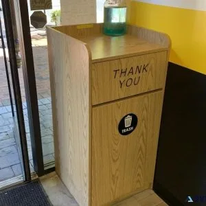 Restaurant Wooden Trash Receptacle