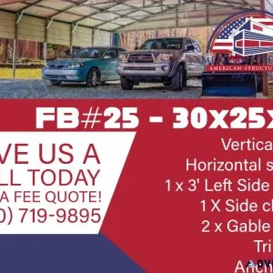FB25 - 30x25x8 carport