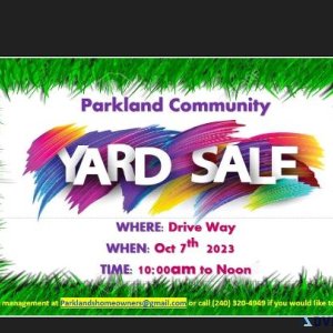 Parklands Community Yard Sale White Plains Md.