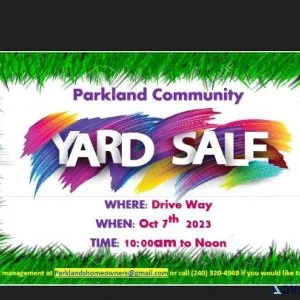 Parklands Community Yard Sale White Plains Md.