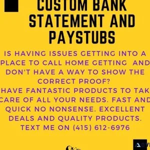 CUSTOM BANK STATEMENT