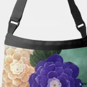 Purple and Yellow Flower Crossbody Bag