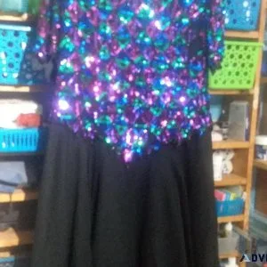 Lawrence Kazar Black Sequined Woman s Evening Dress