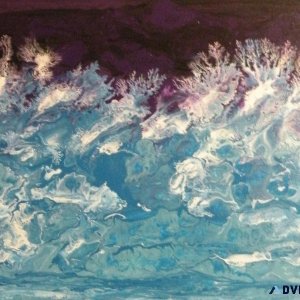 &quotAngry Wave Coming" acrylic painting