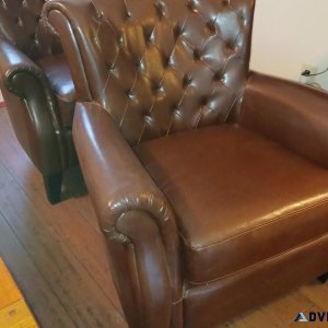 2 Faux Leather Chairs