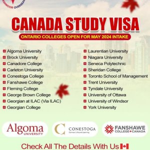 Study in canada colleges open for may 2024 intake in ontario