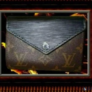 Black and Brown Leather Mini Wallet For Women