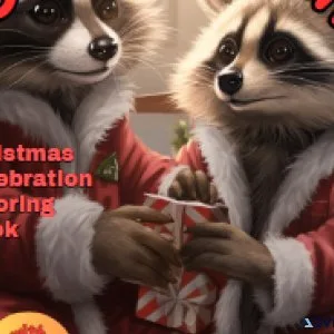 Cali Rakcoon Christmas Celebration Coloring Book