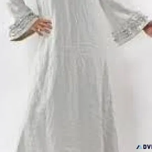 Elegant Comfort Long Ruffled Linen Night Dress