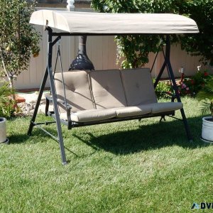 Patio swing 3-person with adjustable canopy