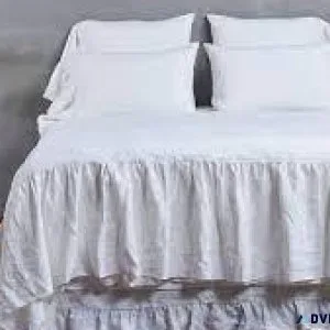 Timeless Beauty Skirt Ruffle Pure Linen Duvet Cover