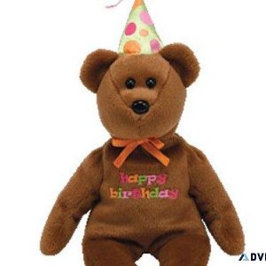 Ty Beanie Babies Happy Birthday the brown bear MWMT