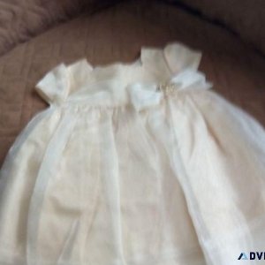 NEW 18-Month Girl s Cream Satin Dress wFloral Ribbon