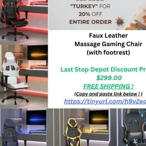 Faux Leather Massaging Gaming Chair