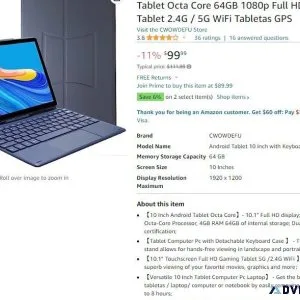 89.99 Gaming Tablet 10 Inch with Keyboard