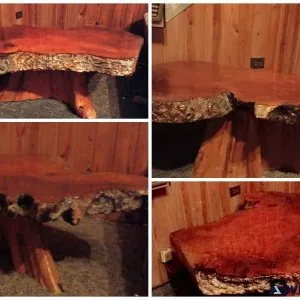 1960s Redwood Burl Coffee Table with Root Base