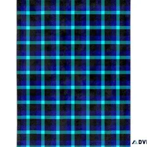 Blue Striped Velveteen Minky Blanket