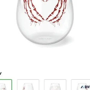 Red heart skeleton Halloween wine cup