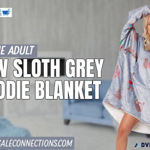 Get the Adult New Sloth Grey Hoodie Blanket