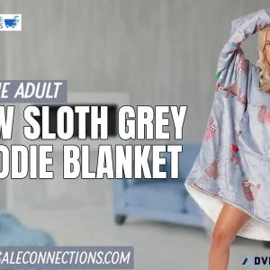 Get the Adult New Sloth Grey Hoodie Blanket