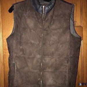 Lost - mens dark brown suede sleeveless jacketvest