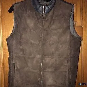 Lost - mens dark brown suede sleeveless jacketvest
