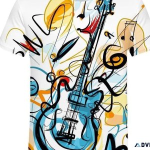 3D Gitar printed T-Shirt. For the music in you