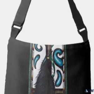 Black Feather Crossbody Bag